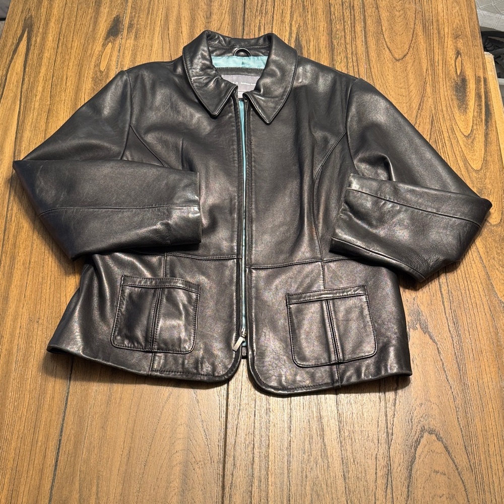 Apt. 9 Black Lambskin‎ Leather Jacket